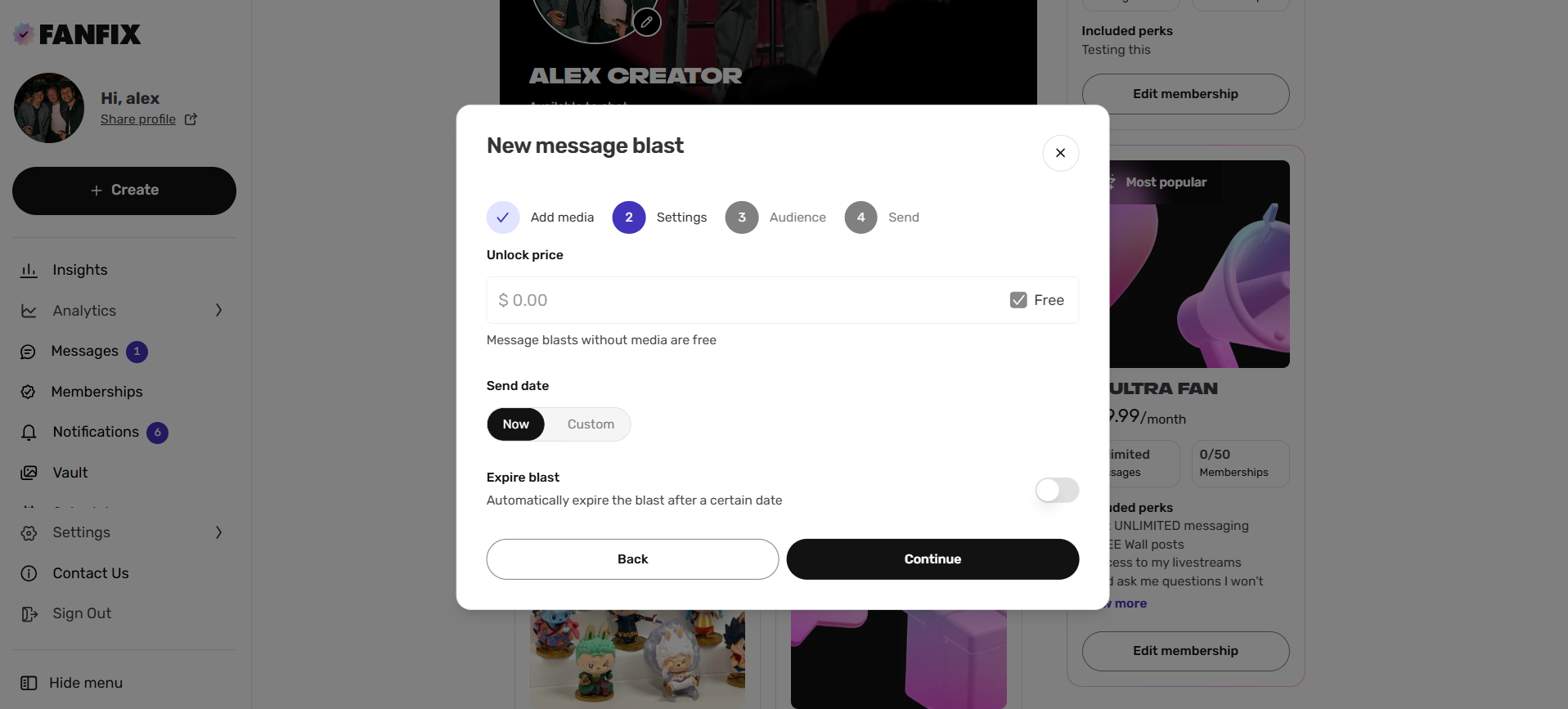 🎨 Revamped Message Blast Feature for Creators