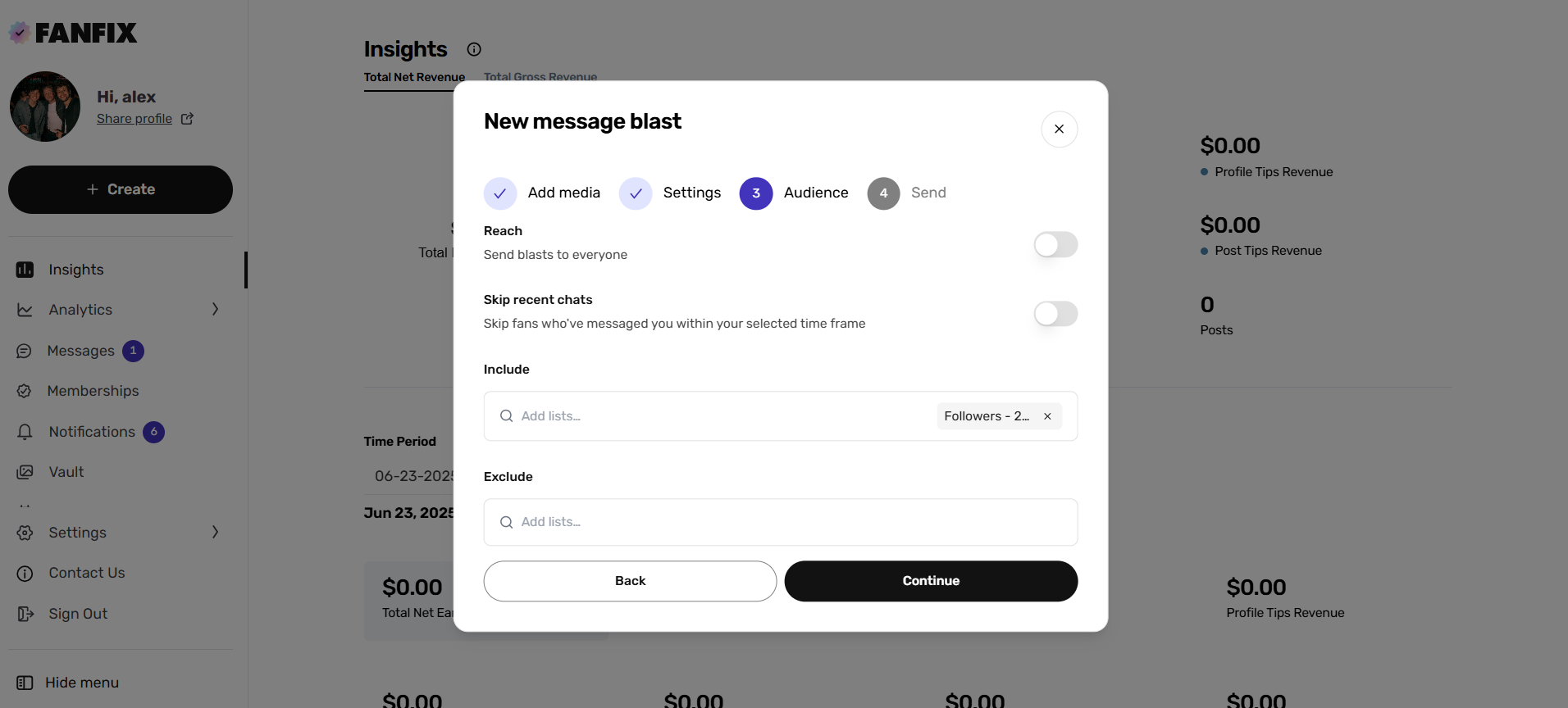 🎨 Revamped Message Blast Feature for Creators