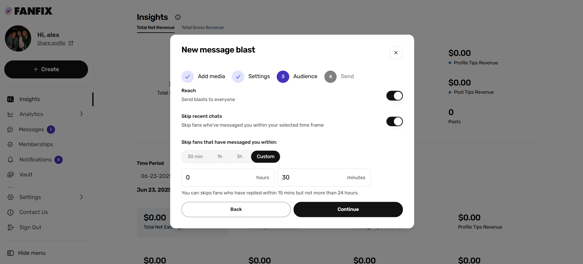 🎨 Revamped Message Blast Feature for Creators