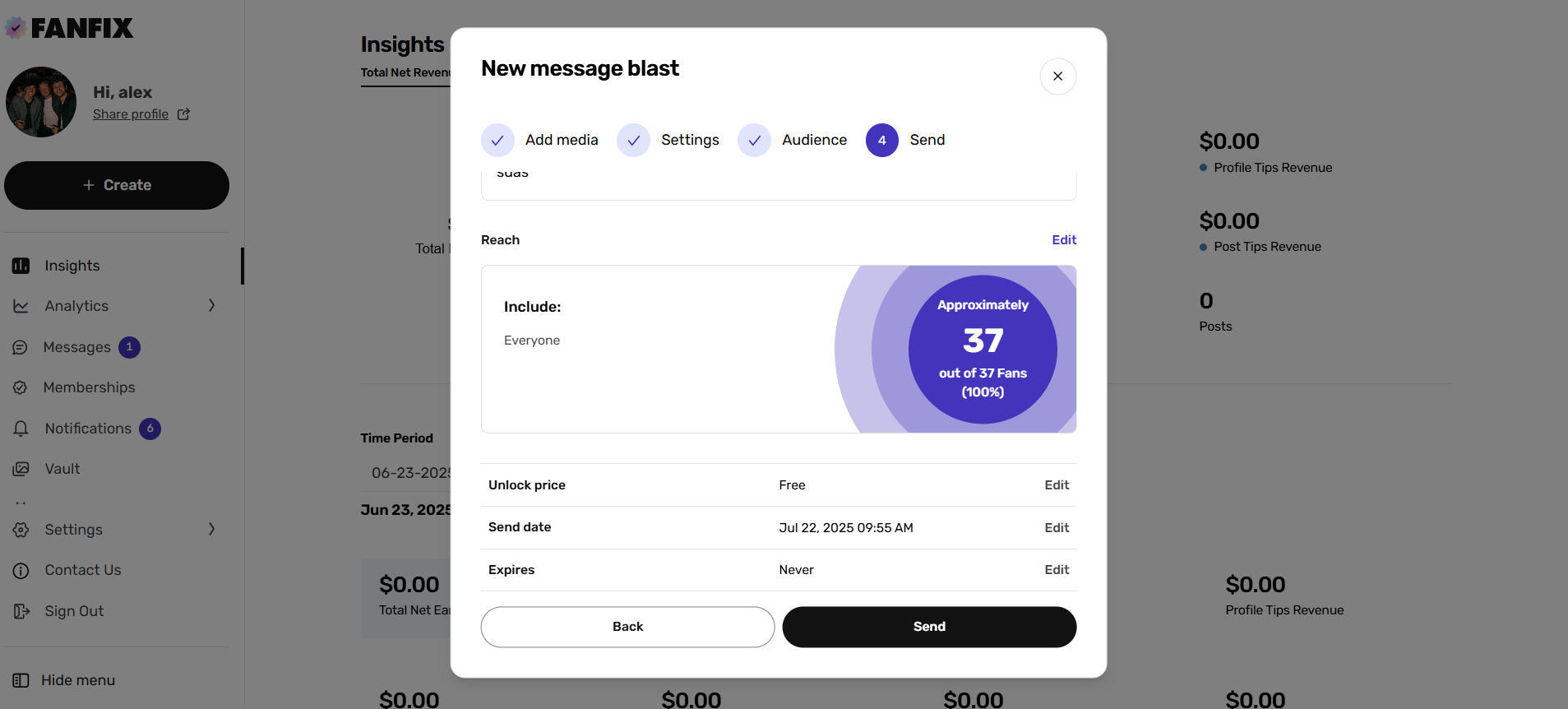 🎨 Revamped Message Blast Feature for Creators